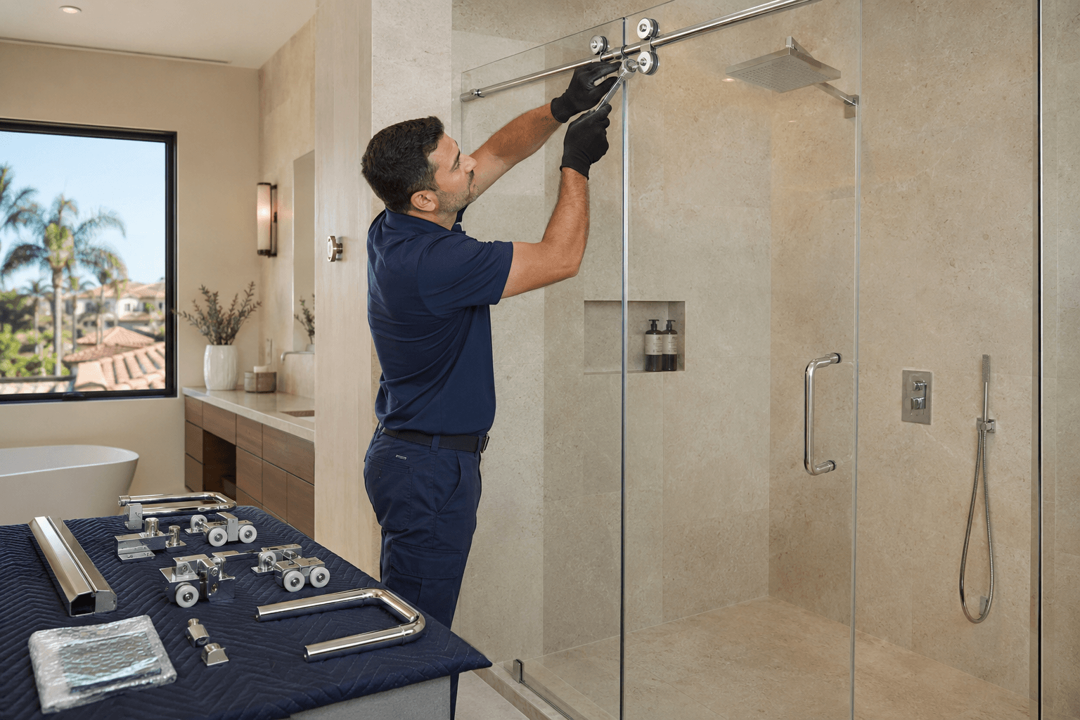 Shower Door Repair and Hardware Replacement